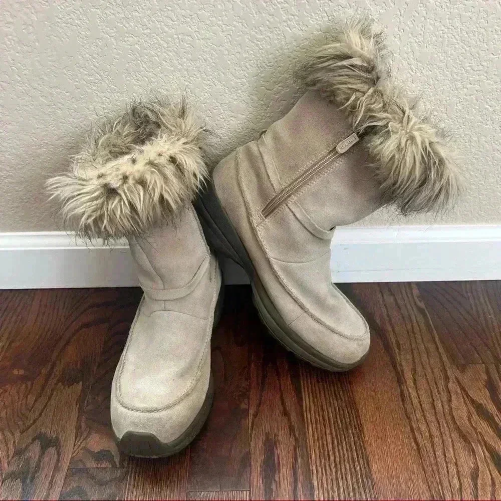 Sorel Northern Lite Tall Snow Boot Suede Faux Fur Tan NL1431-265 Zip Size 9